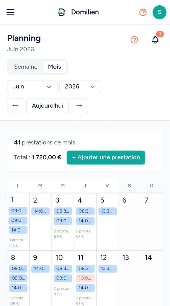 Domilien — Votre planning clair